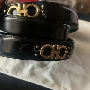 Salvatore Ferragamo Black and Gold Mens belt 33- 115 PRE LOVED. 9 out of 10🥂